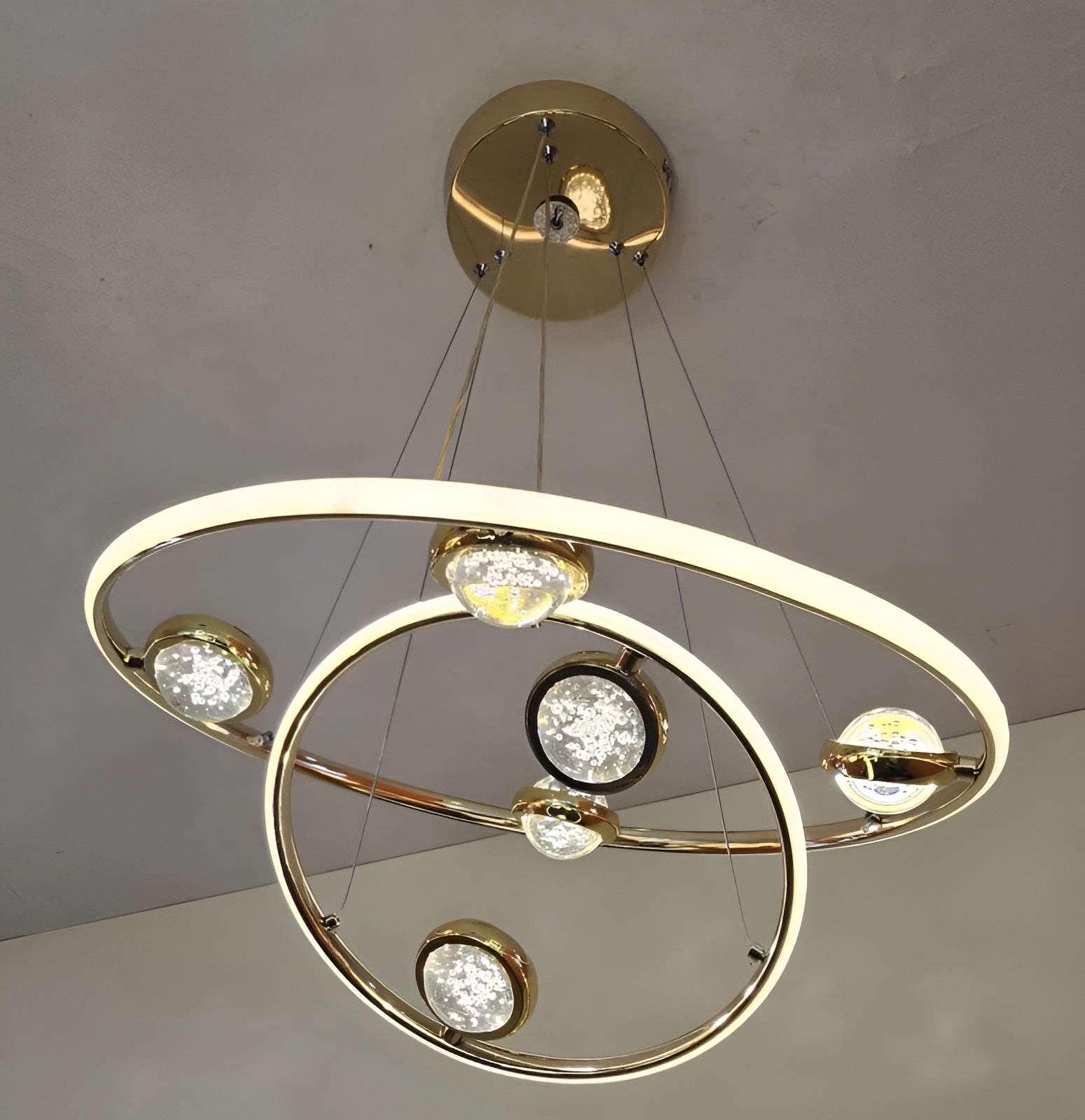 Modern Double Ring LED Chandelier