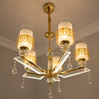 Royal Crystal Glow Gold Chandelier