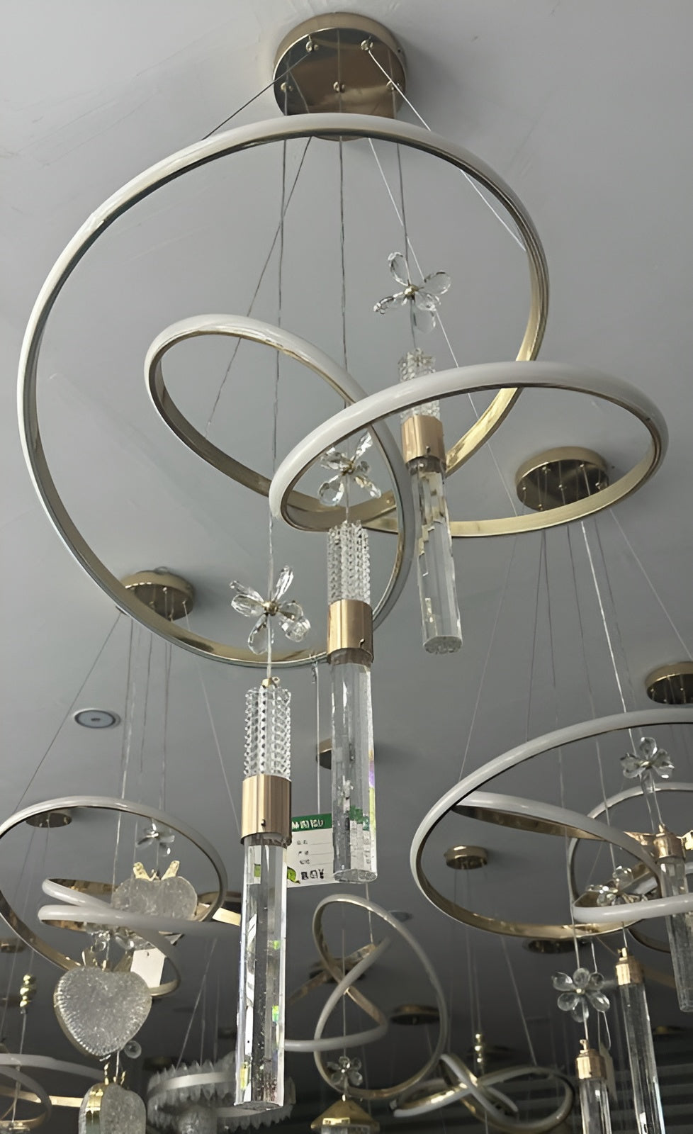 Modern 3-Ring Crystal LED Chandelier