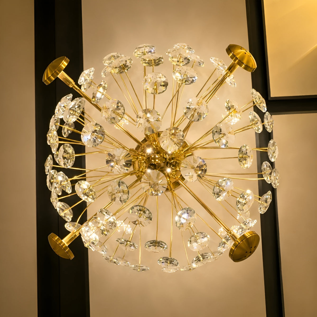 Luxury Crystal Bloom Gold Chandelier