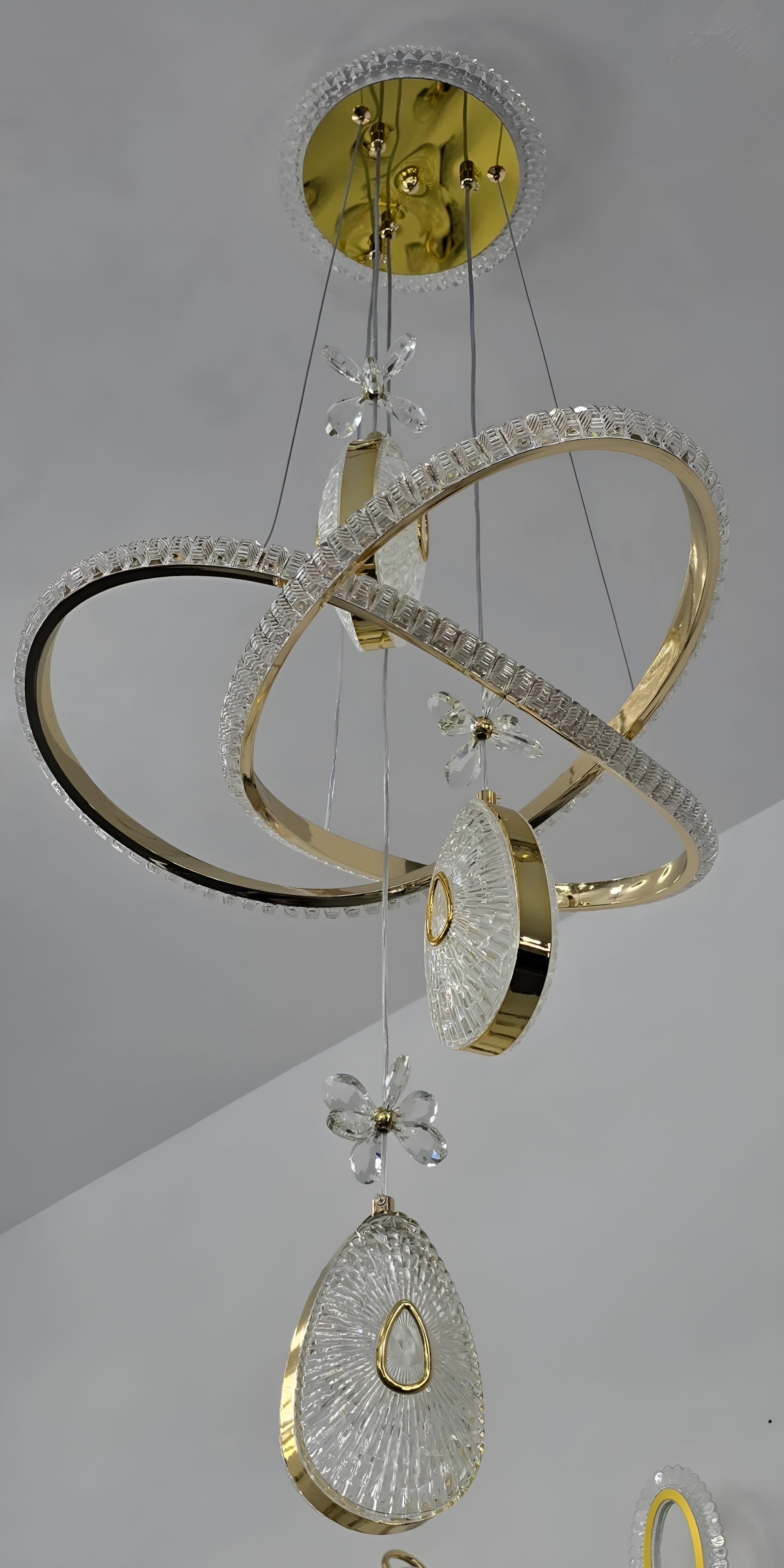 Modern Crystal Ring LED Chandelier