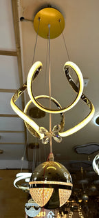 Luxe Orbit Crystal LED Pendant Chandelier
