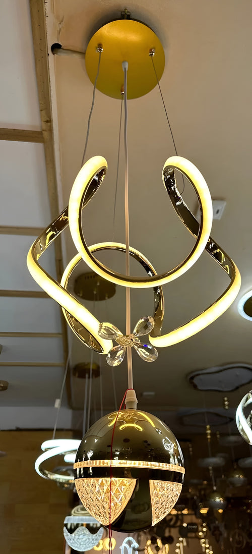 Luxe Orbit Crystal LED Pendant Chandelier
