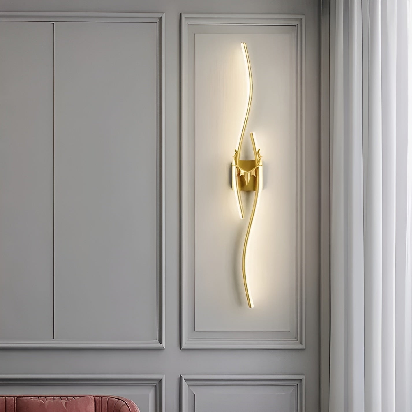 Modern Gold LED Wave Wall Light