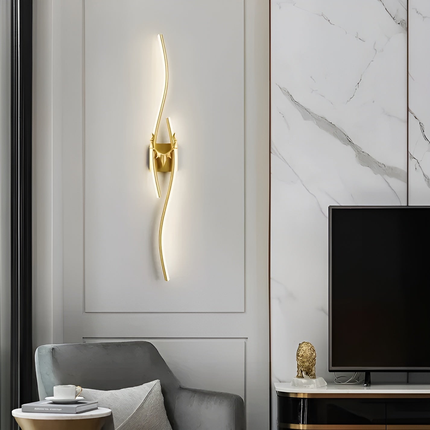 Modern Gold LED Wave Wall Light