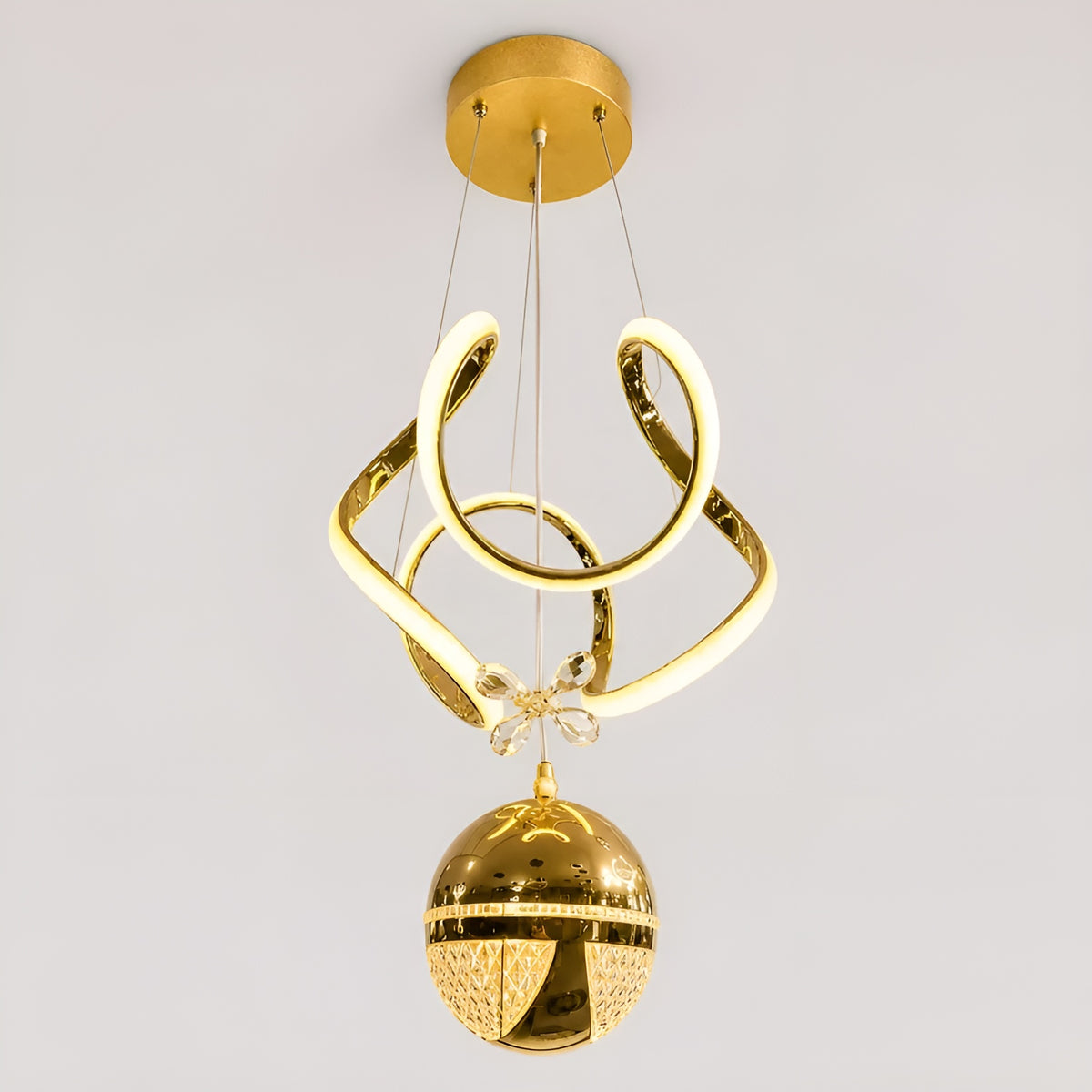 Luxe Orbit Crystal LED Pendant Chandelier