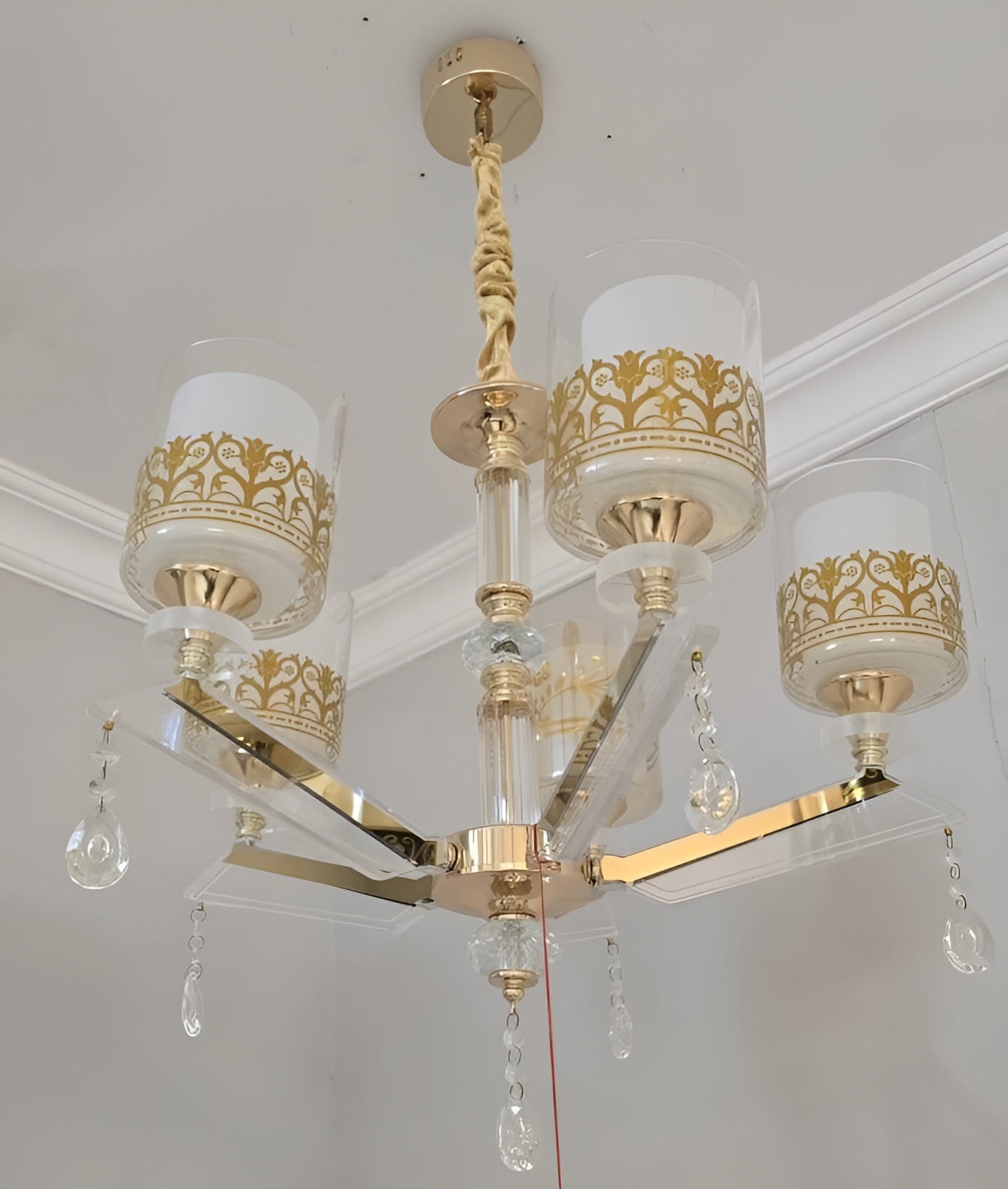 Royal Crystal Glow Gold Chandelier