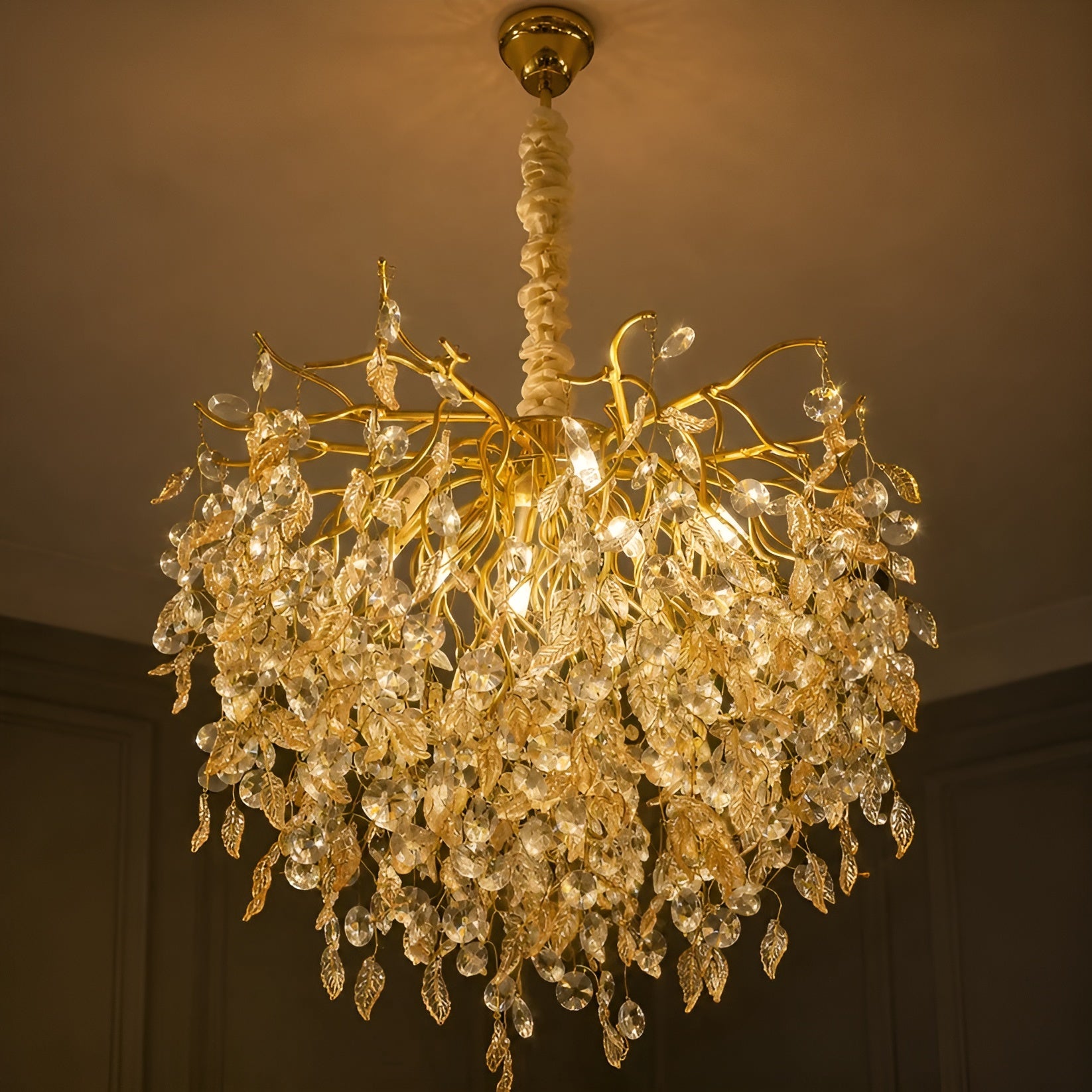 Royal Crystal Vine Gold Chandelier