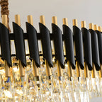 Luxury Black & Gold Crystal Chandelier