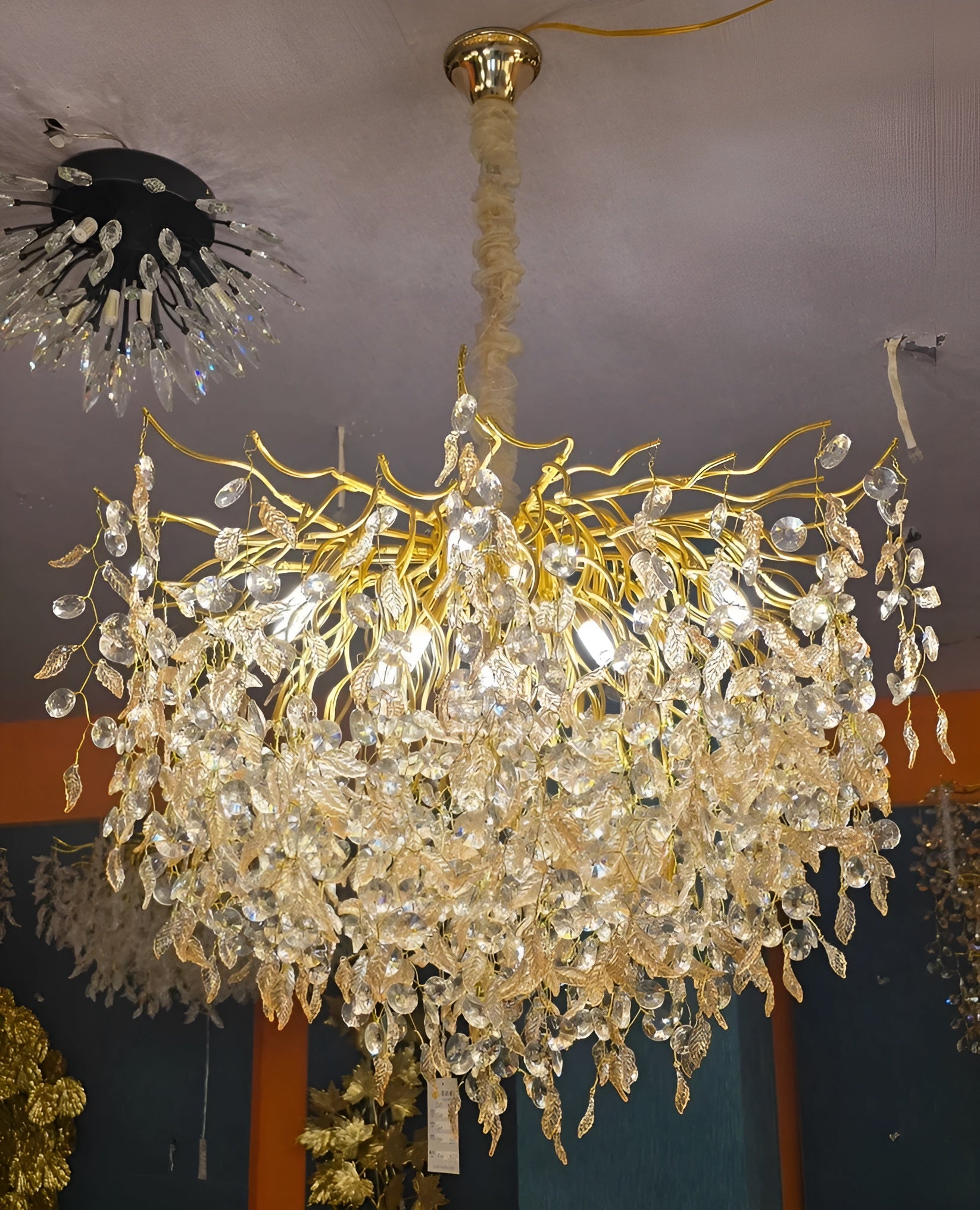 Royal Crystal Vine Gold Chandelier