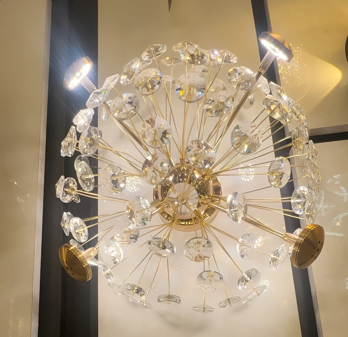 Luxury Crystal Bloom Gold Chandelier