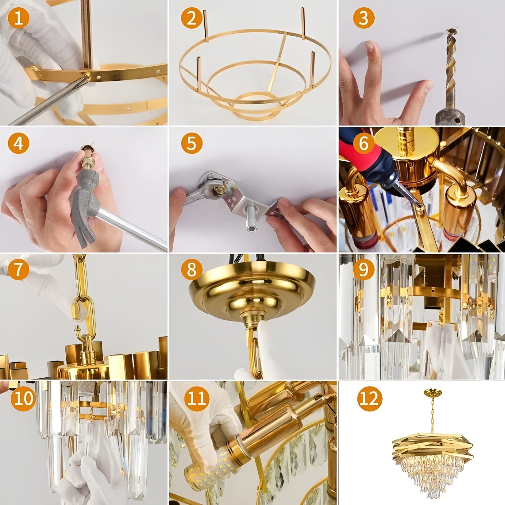 Modern Gold LED Pendant Chandelier