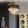 Luxury Black & Gold Crystal Chandelier